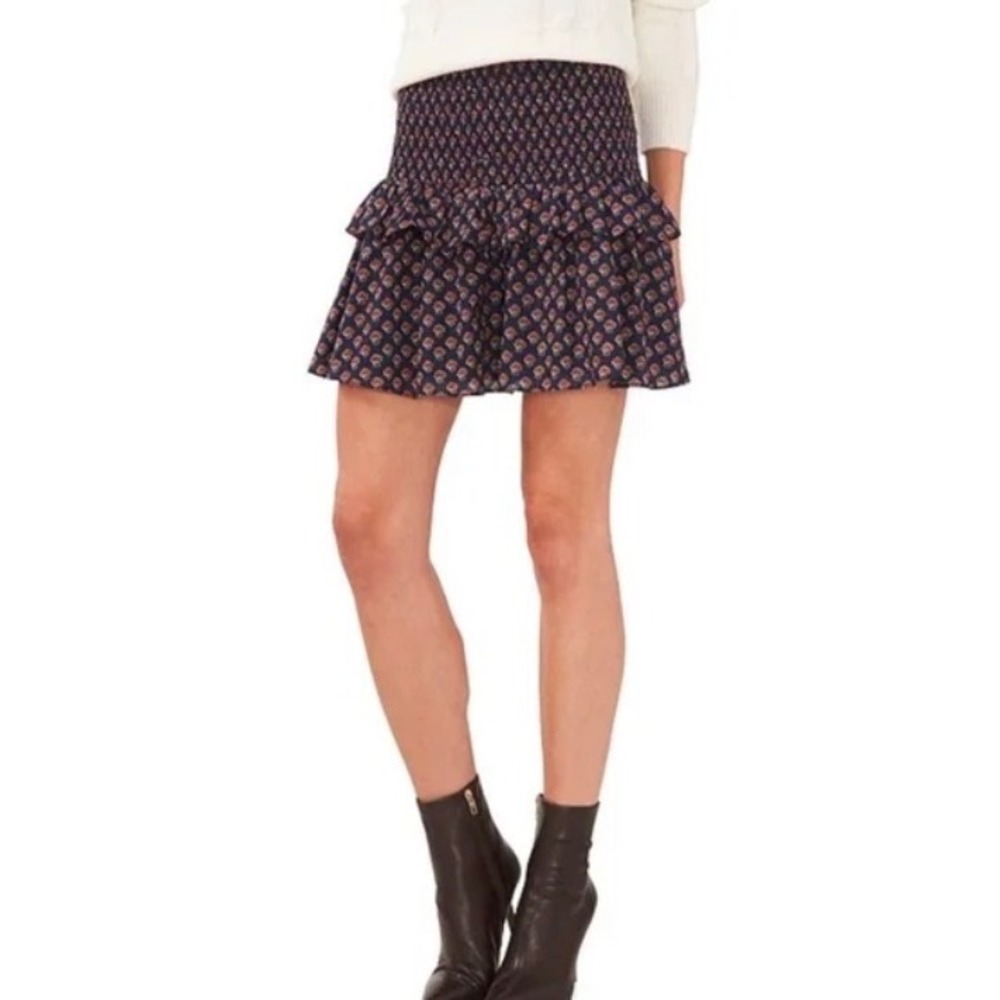 Chelsea & Violet Floral Smocked Mini Skirt‎ Cottagecore Boho Festival S